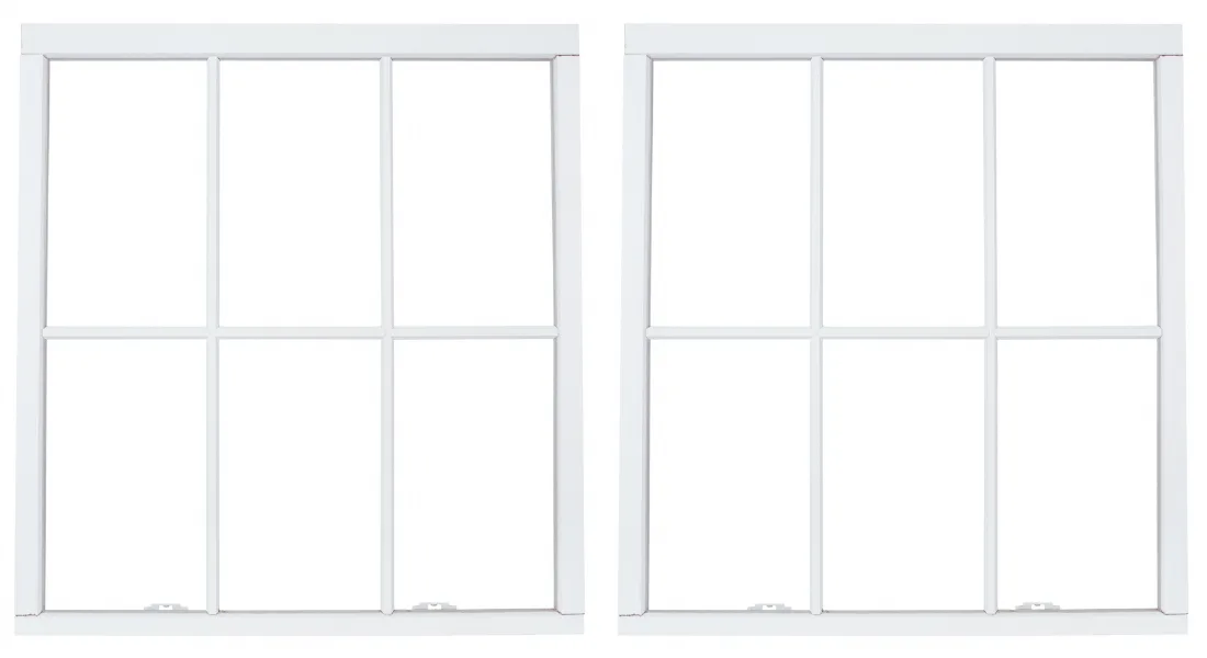 Double pane window with internal grid between panes