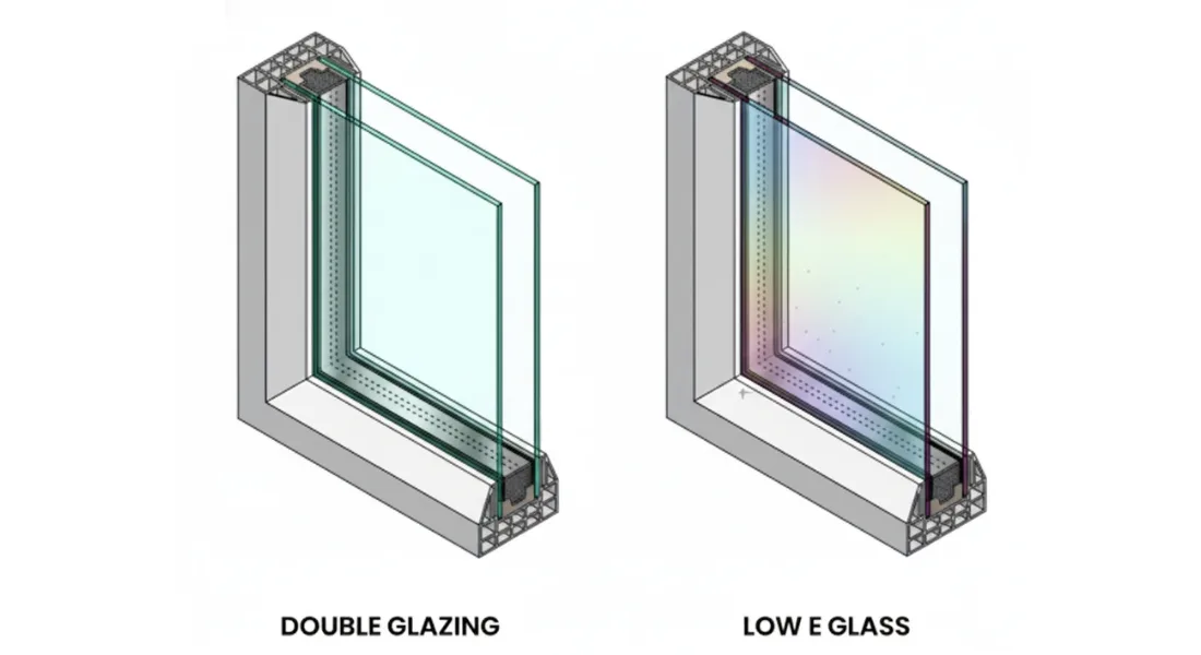 Energy-efficient window with Low-E coating