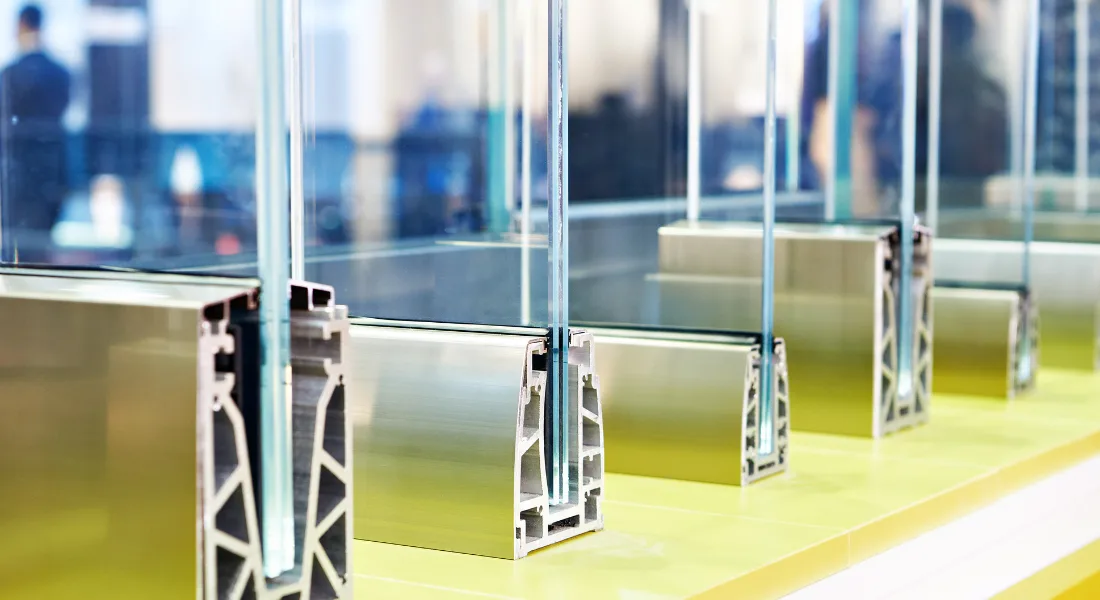 Commercial glazing installation on a storefront