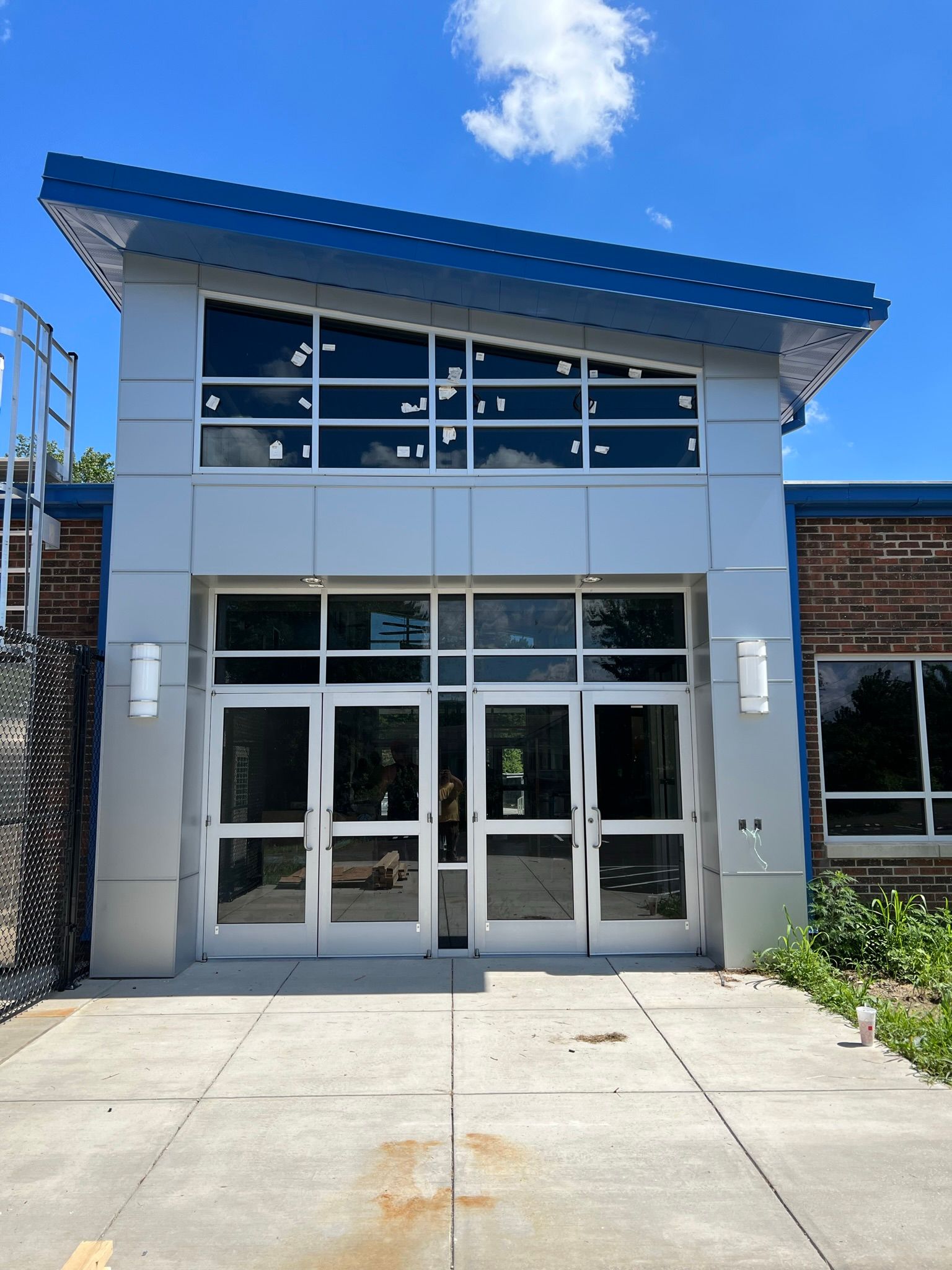 Commercial storefront glass installation