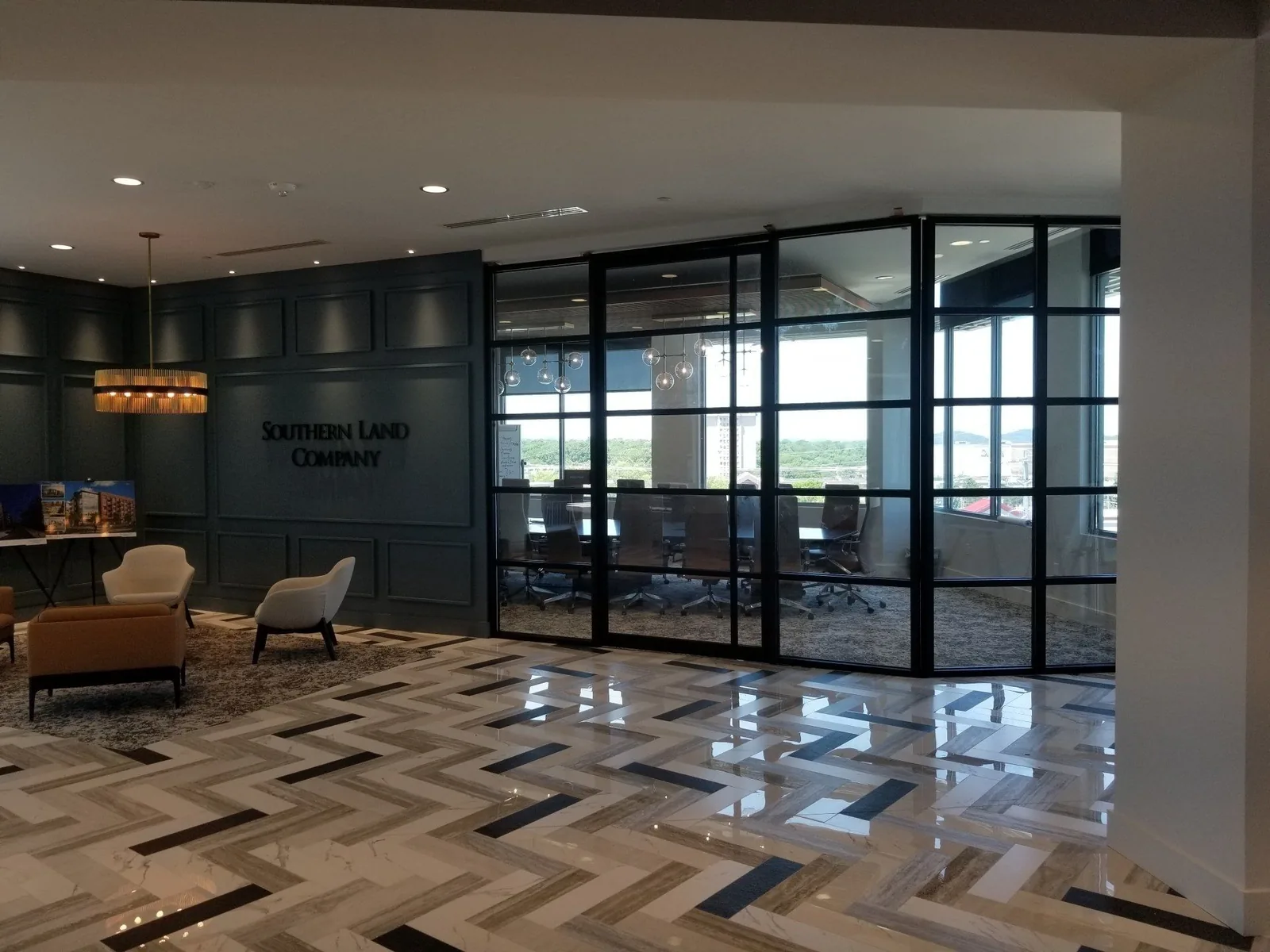 Framed glass office partitions